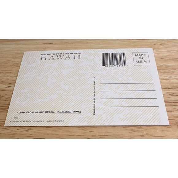 Vintage Hawaii Postcard Waikiki Beach Diamond Head Scene Sku 0199 - Picture 3 of 4